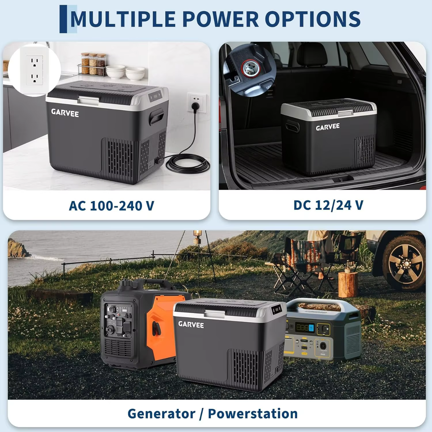 Tacleekii 19OT 18L Protable Car Cooler Mini Refrigerator Portable Freezer Compressor Electric Cooler 12/24V DC 110-240V AC Portable Refrigerator for RV/Truck/Camping -4°F to 68°F — image 4