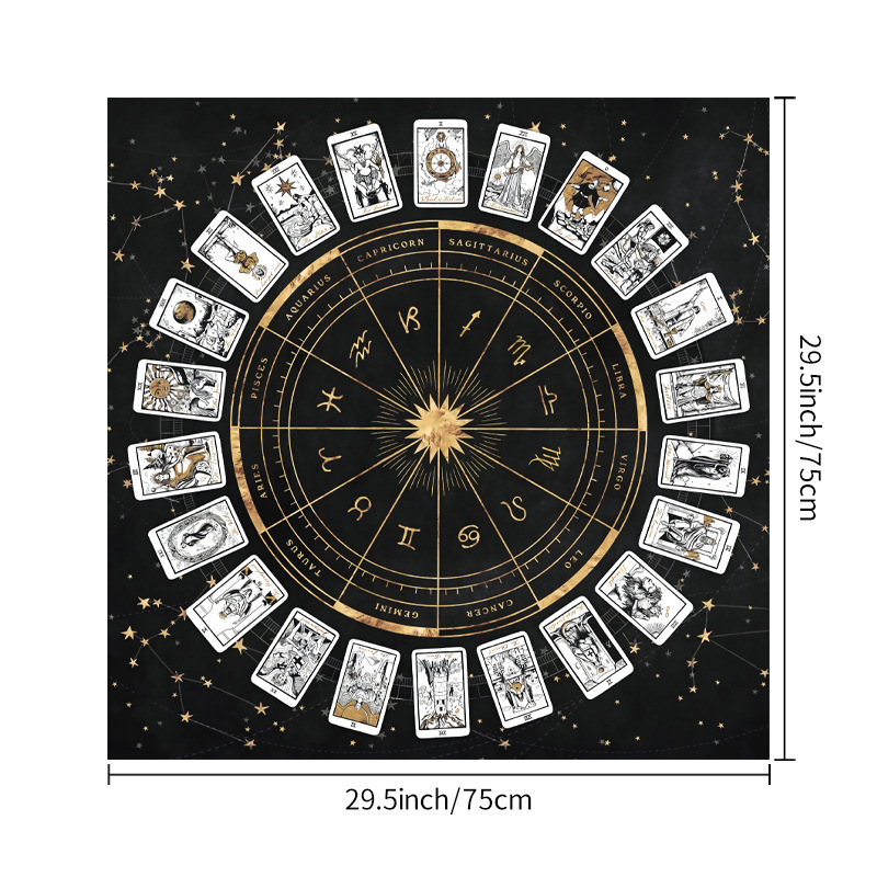 Manta de Mesa para Juego Tarot Decorativa con Mandala y Fases Lunares — imagen 10