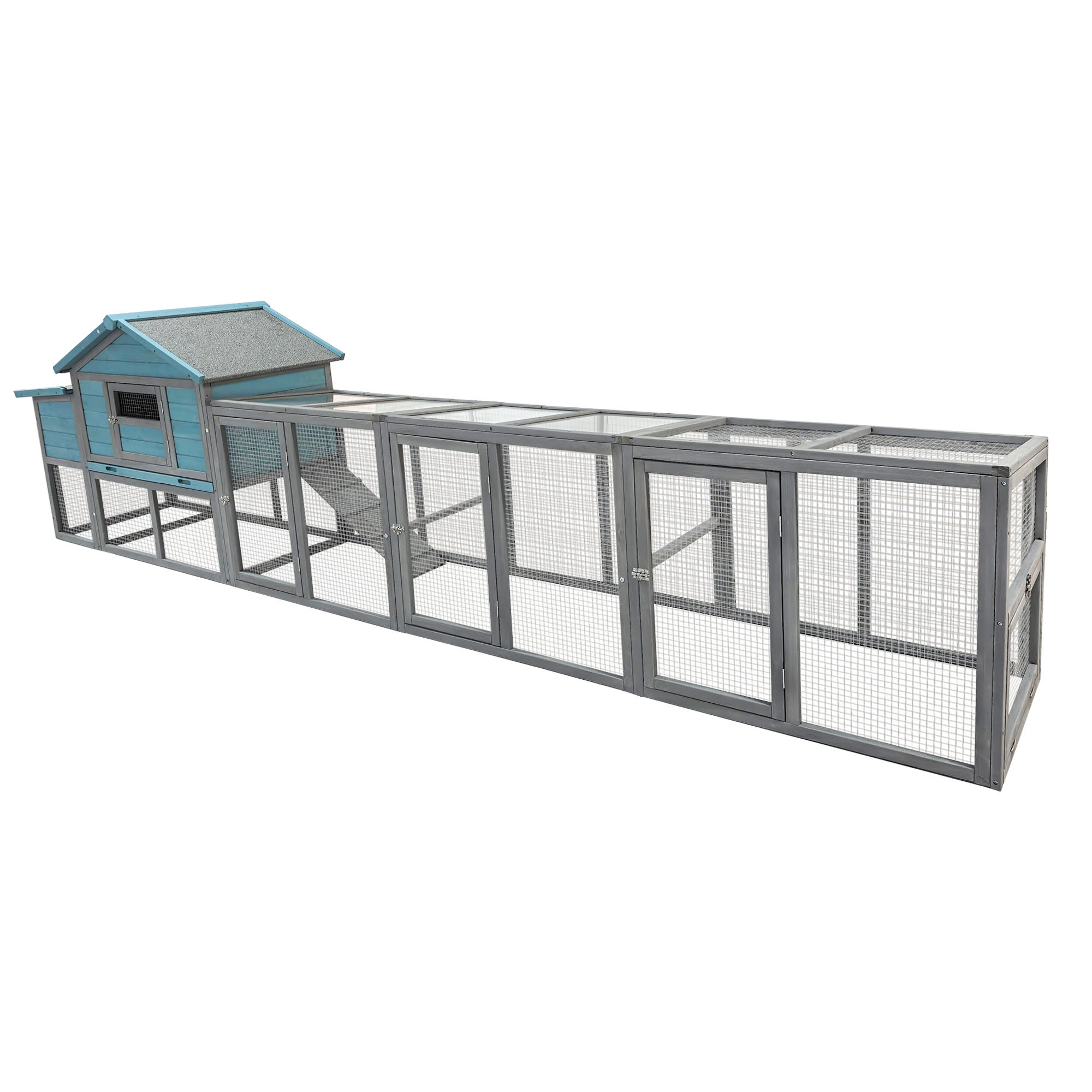 141 Gran Caja de Madera para Pollos, 21.2m² Casa Exterior de Gallinas con Box de Anidación, Alambre de Protección, Panel Anti-Humedad y UV, Caja de Pájaros — imagen 2