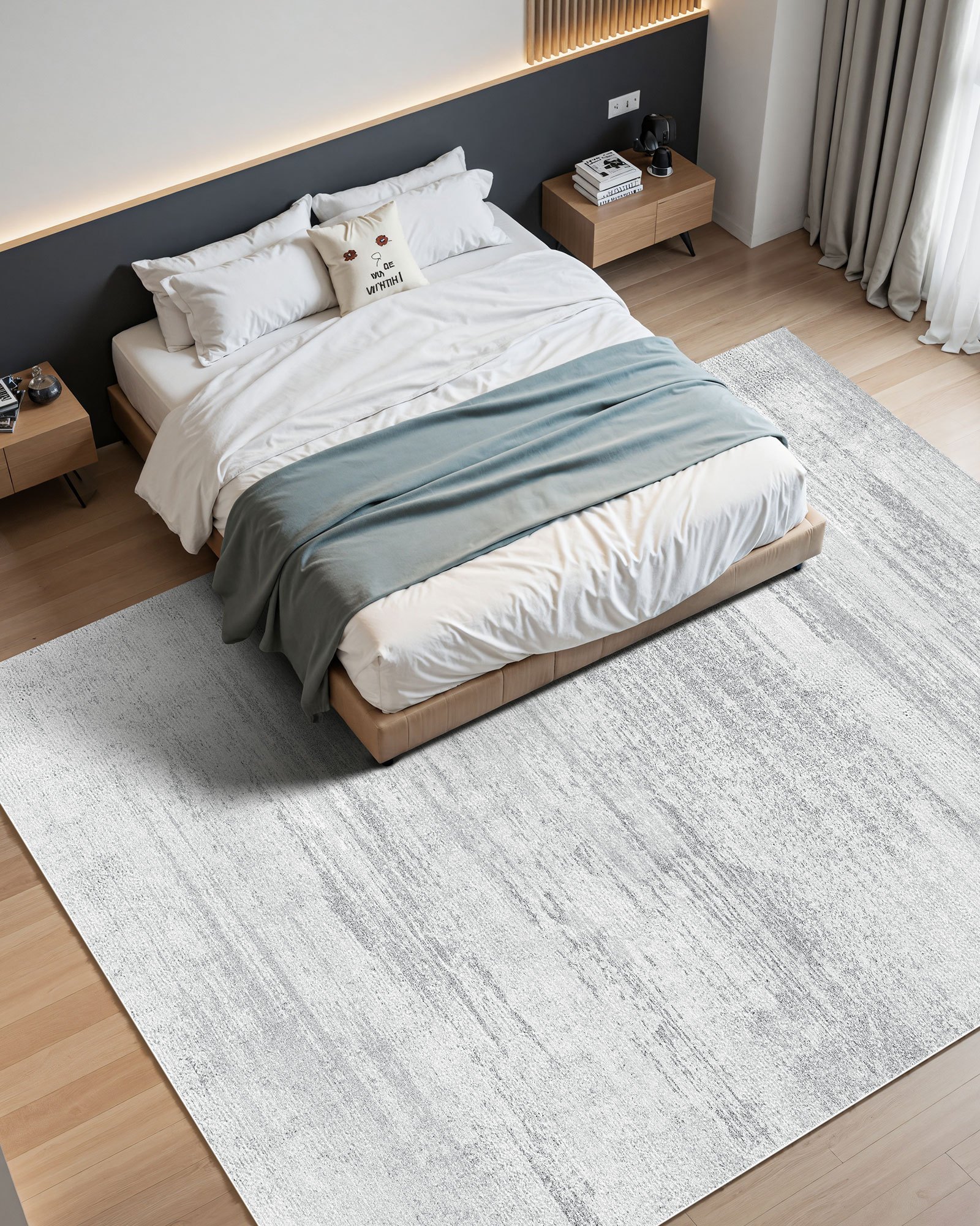 Area Rug, 10 X 14 Ft Large Washable Rug, Non-Slip And Tear-Resistant Soft Carpet, Pet & Child Friendly Modern Area Rugs, Indoor Mat For Bedroom, Office, Living Room, Kids Room, Entryway, Gray — imagen 4