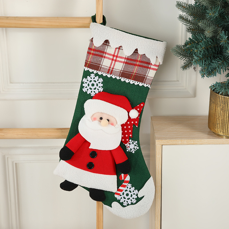 Christmas Day Decoration Cartoon Old Man Elk Snowman Window Decoration Cute Home Christmas Style Gift Bag Hanging Socks — image 9
