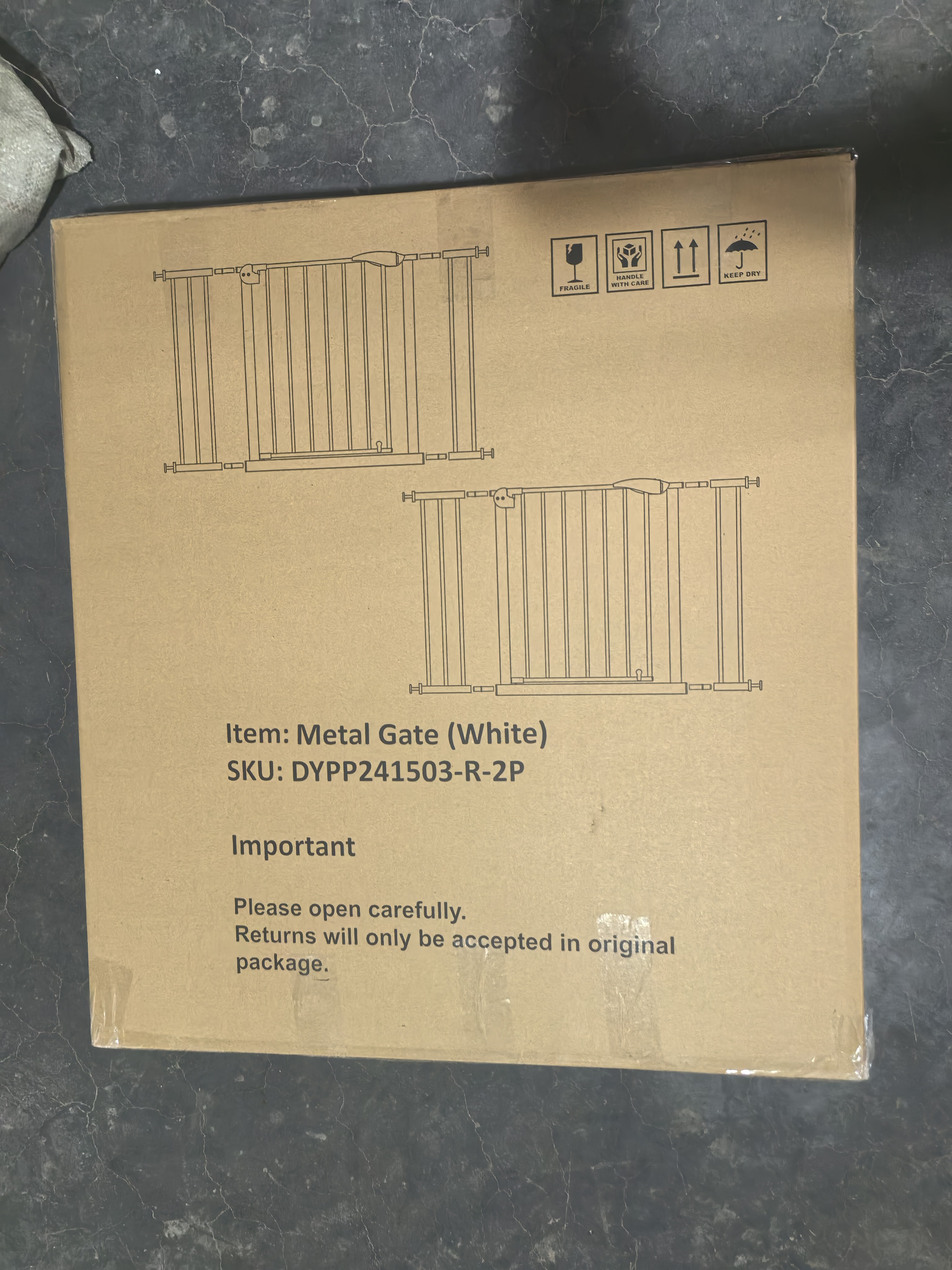 2 Pack 29.5-44.1" Wide Baby Gate for Stairs, Dog Gate Indoor for Doorways, No Drilling Pressure Mounted Pet Gates for Kids, Easy Walk Through Safety Gate, White — image 2