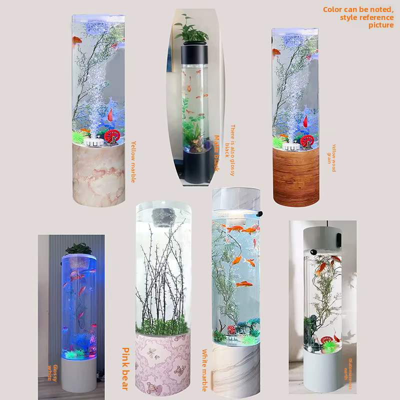 Cajón de televisión para sala de estar con tanque de peces vertical y estantería para acuarios grandes y medianos — imagen 3