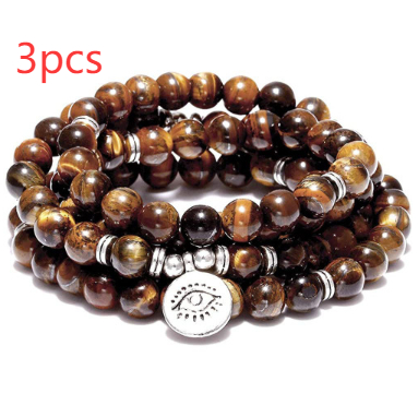 Amazon Stone Tiger Eye Stone Bracelet Necklace 108 Buddha Beads Lotus Bracelet — image 17