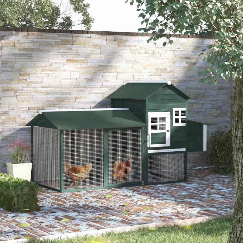 Casa de Pollos en Madera, Gallinero Exterior con Corral, Caja para Ponedoras, Teja de Asfalto, Plato Desmontable, Varios Paquetes Envíados. Por Favor Preste Atención a las Dimensiones y el Peso en los Detalles — imagen 8