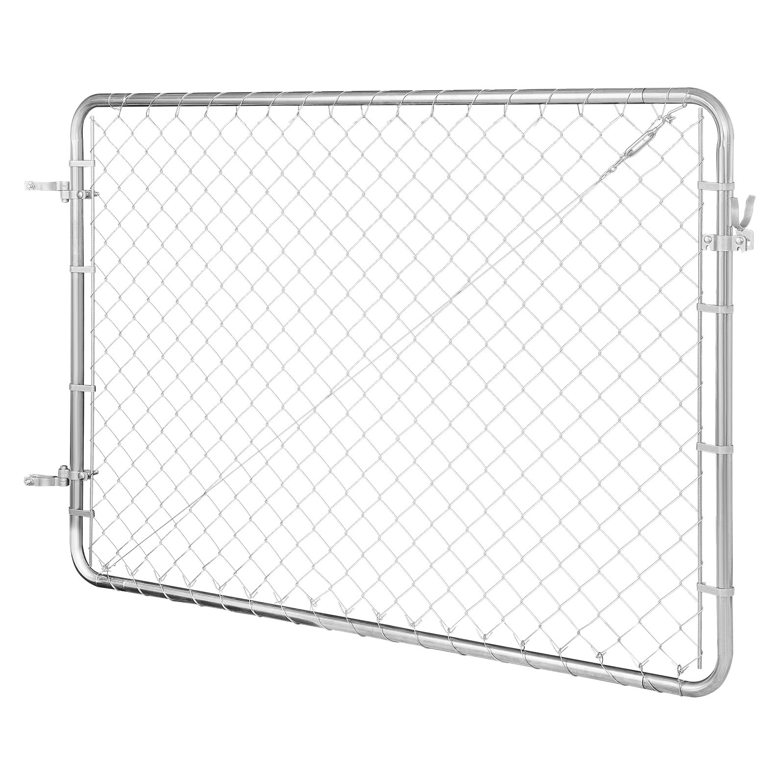 Chain Link Fence Gate, 72 X 48 In, Adjustable Chain Link Fence Panel, Fit 2.2-6 Ft (W) X 6 Ft (H) Garden Fence Gate Opening, Rust-Resistant Galvanized Fencing Gate For Farm, Posts Not Included — imagen 1
