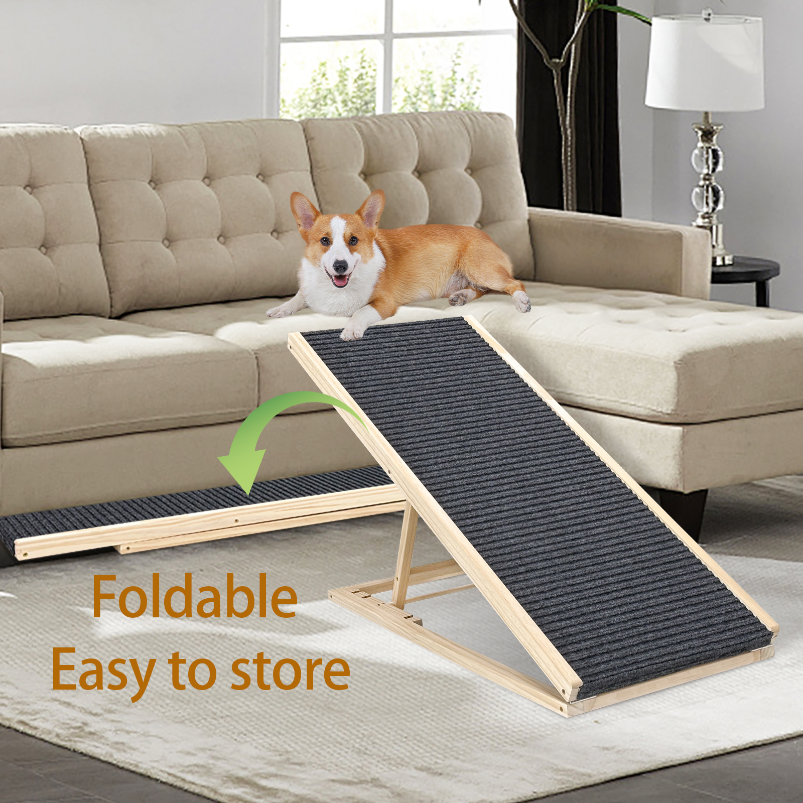 Paso Elevador para Perros de Alta Calidad - Amplio y Resistente con Superficie Antideslizante, Ideal para Pequeños Perros que Suben a Sofás o Coches — imagen 4