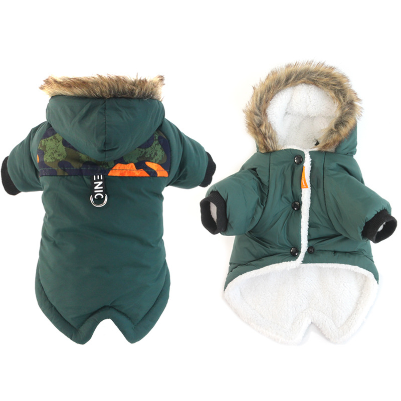Dog Autumn And Winter Clothes Pet Vest Hoodie Two-Legged Plush Jacket Warm Coat Leash Clothes — image 4
