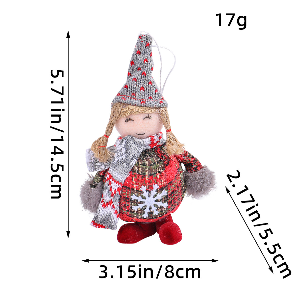 Muñeca de alce de Santa Claus, decoración de pie para festivales, árbol de Navidad, muñeca de niña enano, pequeño colgante — imagen 6