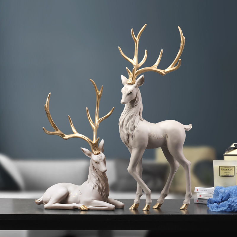 Elk ornaments foyer home decor creative furnishings TV wine cabinet decorations housewarming gifts — image 4