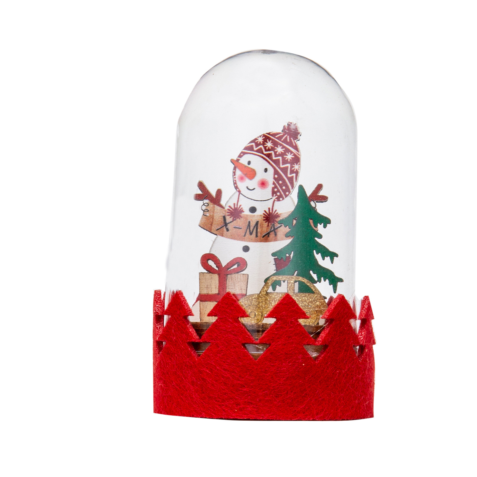 Christmas Decoration LED Wooden Figurine Cartoon Santa and Reindeer Window Display Decor — image 8