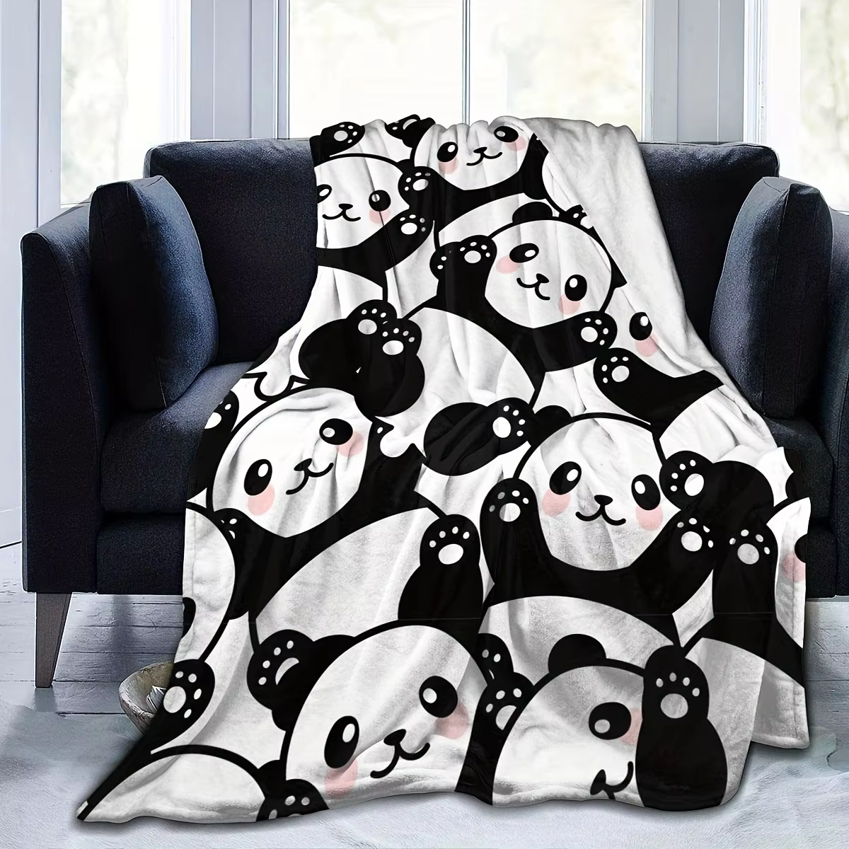 Mantas de Panda China: Rellenas y Calientes para Invierno, Mantas de Felpa Super Suaves para Dormir o Viajar — imagen 2