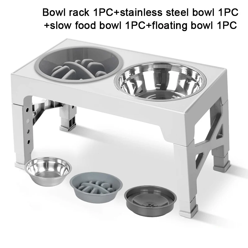 Elevated Dog Feeder with Adjustable Raised Stand, Slow Food Bowl, Water Feeders for Large and Medium Dogs — image 8