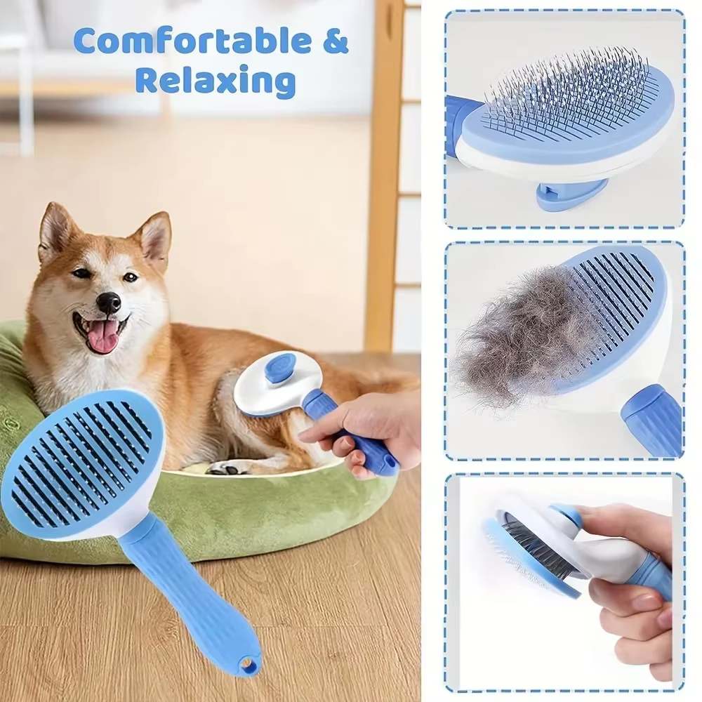 9 Pieces/pet Grooming Kit Includes Hair Removal Brush, Flea Brush, Bath Brush, Nail Clipper and Toothbrush, Storage Bag — image 2