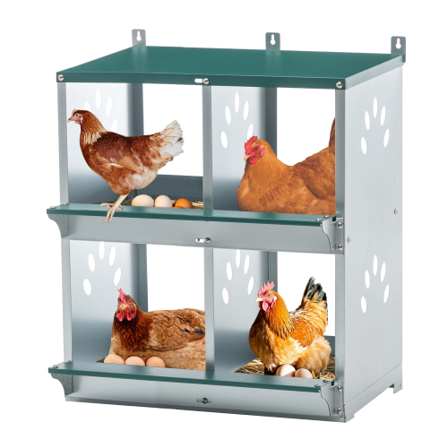 Nidales para Gallinas de 4 Compartimentos, Nidales Metálicos para Montaje en Pared, Caja Ponedora de Huevos para Diferentes Razas de Gallinas — imagen 1