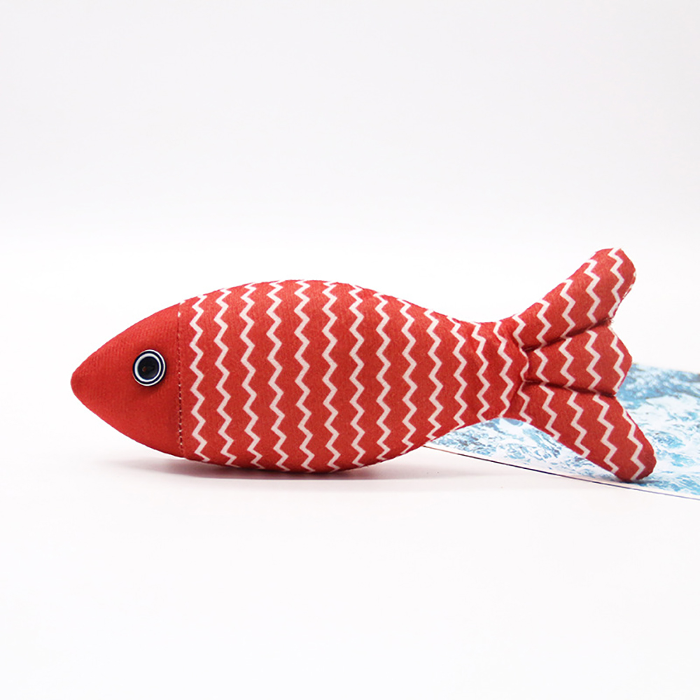 Juguete de Pescado de Catnip para Gatos, Cojín de Lona, Juguetes Interactivos para Kitten con Sonido y Textura — imagen 3