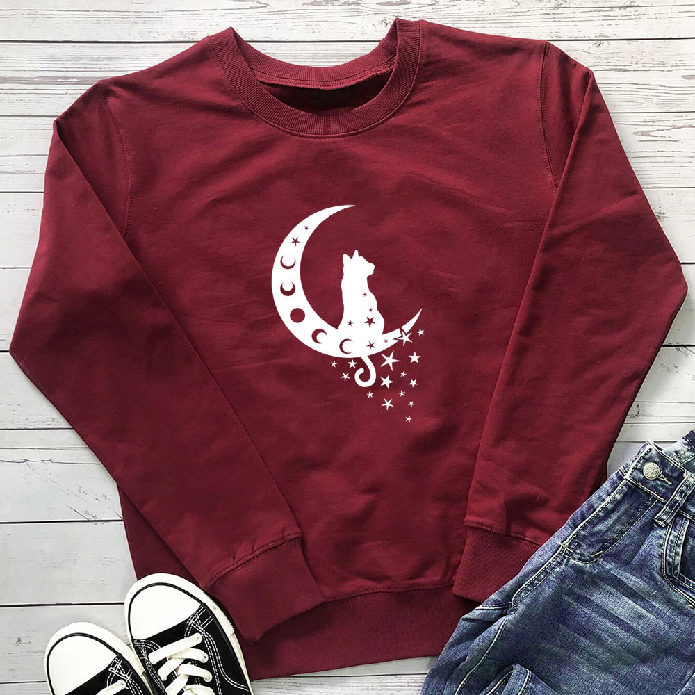 Moon Star Cat Printed Hoodie — image 8