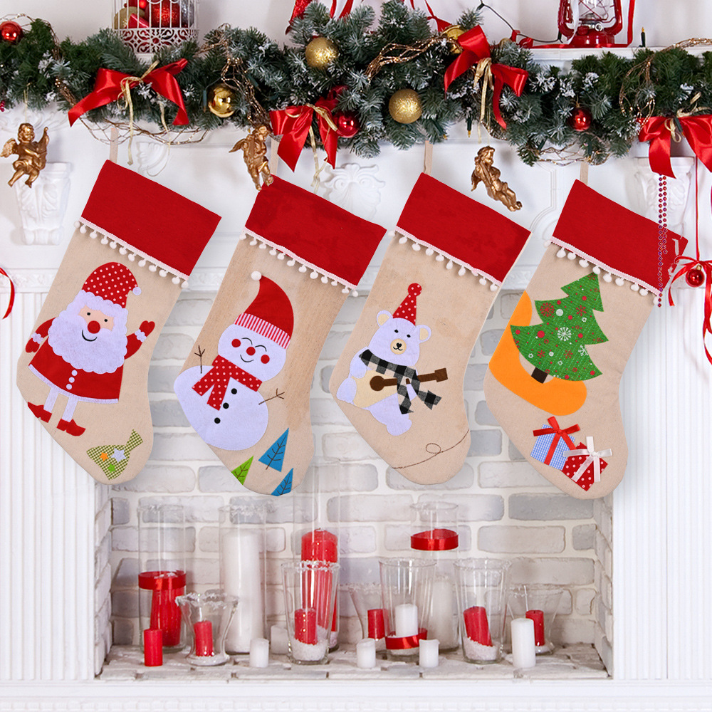 Christmas Decorations Cartoon Christmas Socks Creative Elk Santa Claus Christmas Gift Socks Gift Bag — image 4