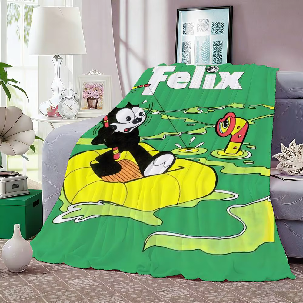 Felix the Cat Throw Lightweight 240g Flannel Blanket Soft Skin-friendly for Summer Cooling — image 6