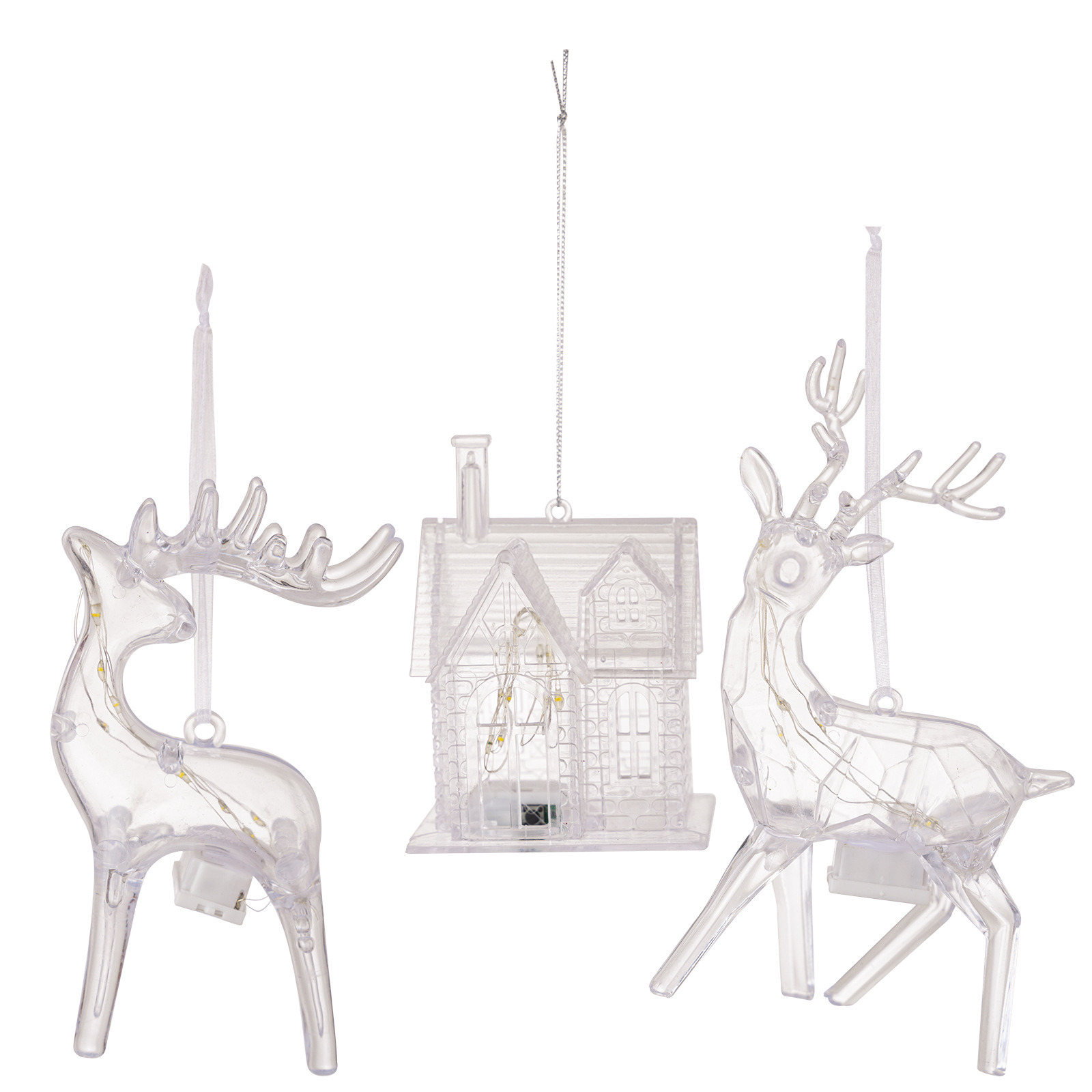 Creative new home decor Christmas series acrylic with lights, three house deer pendants, exquisite pendants — image 5