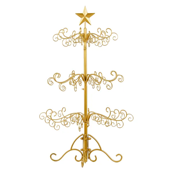Árbol de Navidad en Hierro Forjado, Soporte para Decoraciones con 3 Niveles, Tono Dorado Elegante para Fiestas y Decoración de Hogar — imagen 1
