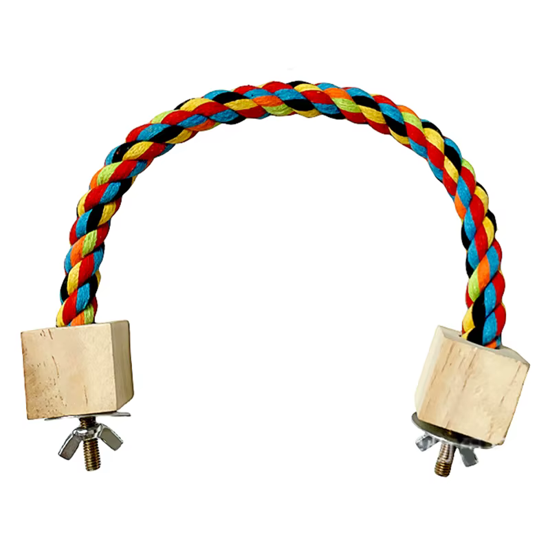 Juguetes de Mordida para Pájaros Parrotoys Juguetes de Cuerda Coloridos Resistente a Mordidas Accesorios de Climación para Pájaros Colgador Seguro para Voladores de Jaula — imagen 6