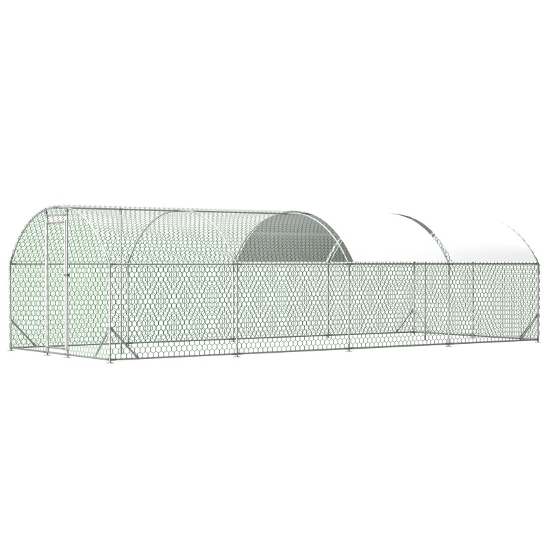 Gallinero de Metal Grande 26'x9'x6', Jaula para Aves de Corral Tipo Walk-in, Corral para Gallinas con Cubierta Impermeable, Granja de Patio Trasero, Corral para Gallinas, Conejos y Patos, Fácil de Armar y Limpiar — imagen 6