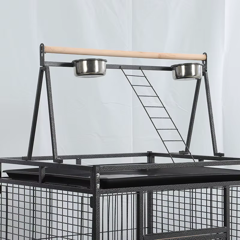 Classic Luxury Stainless Steel Frame Powder-Coated Pet Bird Cage Lockable & Durable for Small Birds Indoor/Outdoor Use — image 5