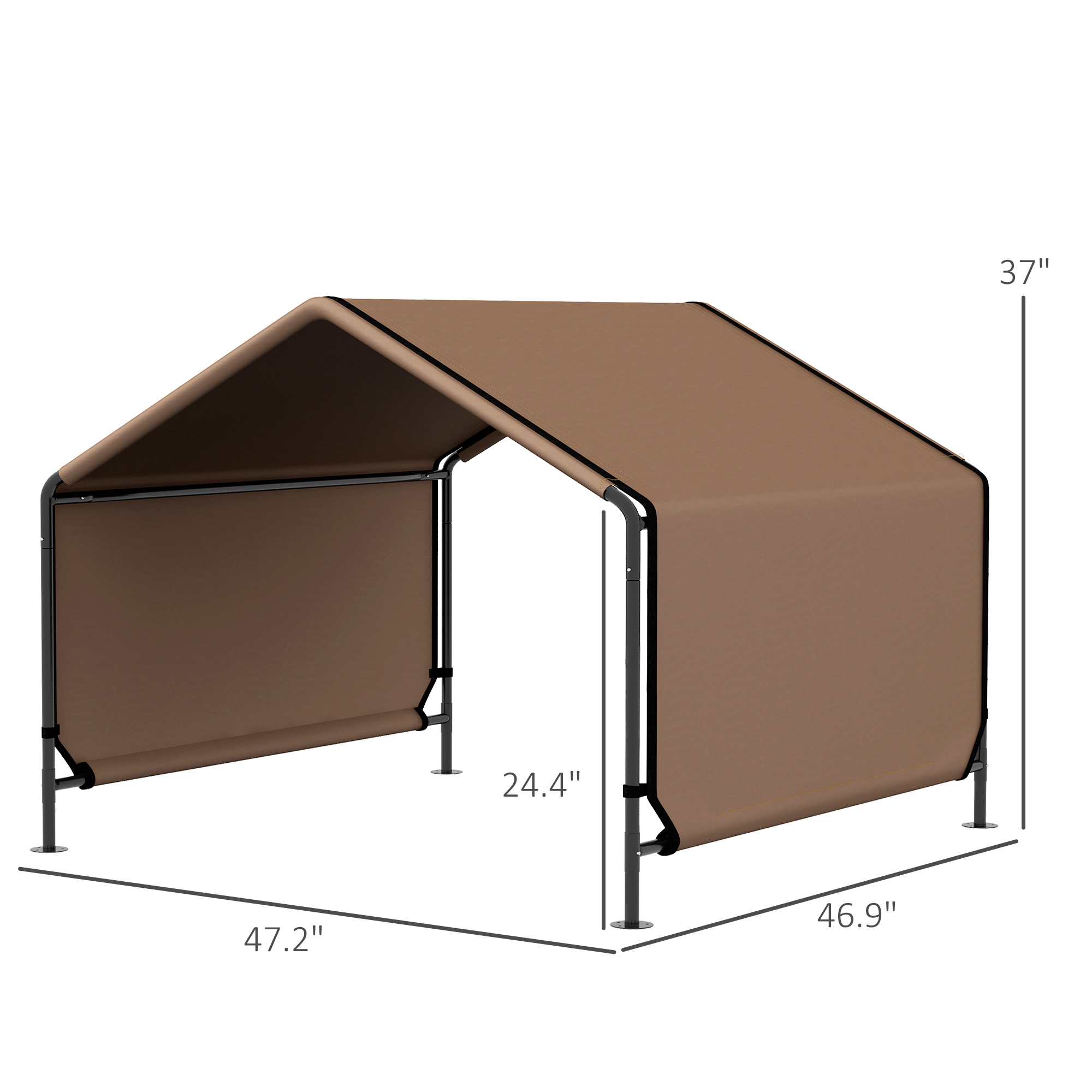 Tenda Portátil para Perros Resistente al Agua, Protección Exterior para Sombras, Marrón — imagen 7