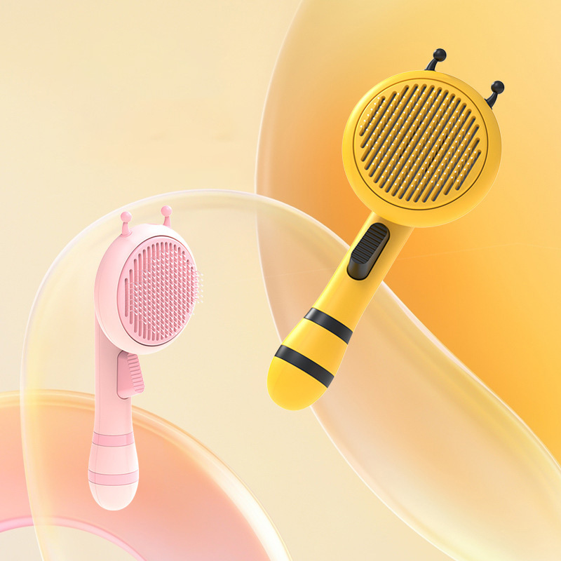 Little Bee Pet Comb Cat To Remove Floating Hair Beauty Self-Cleaning Pet Needle Comb One-Click Automatic Hair Shedding Comb Dog Comb — image 2