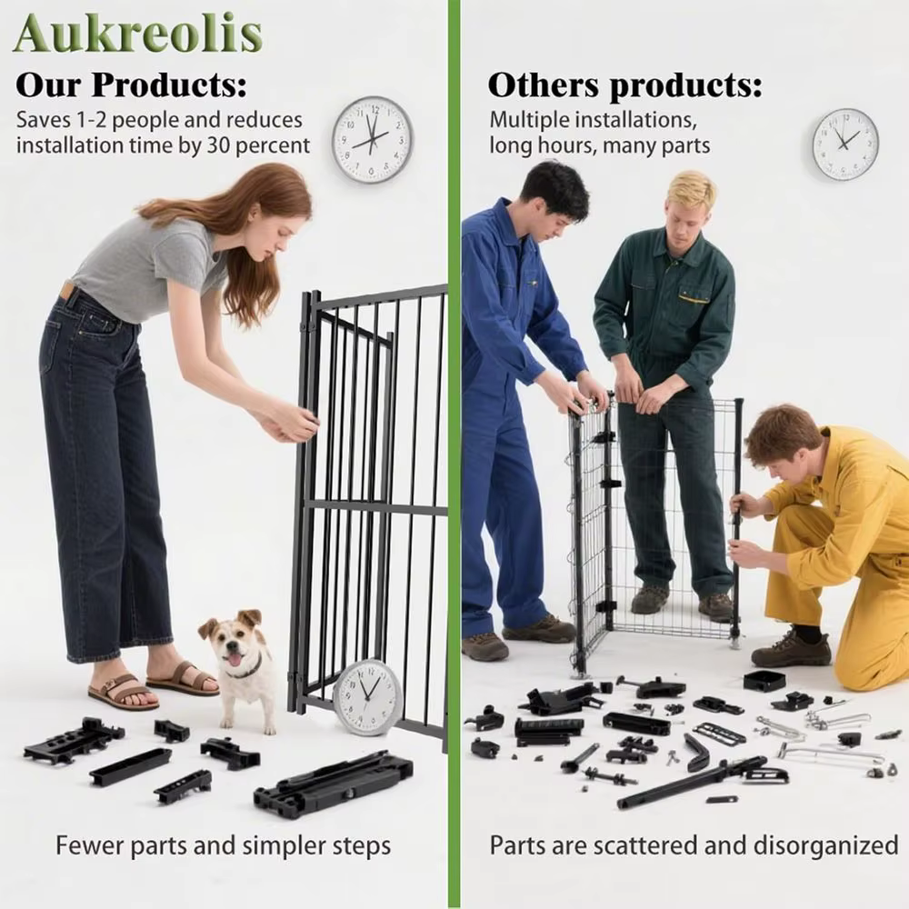 Durable 10x10ft Outdoor Dog Kennel with Feeding Door, Roof, and Double Safety Locks — image 6