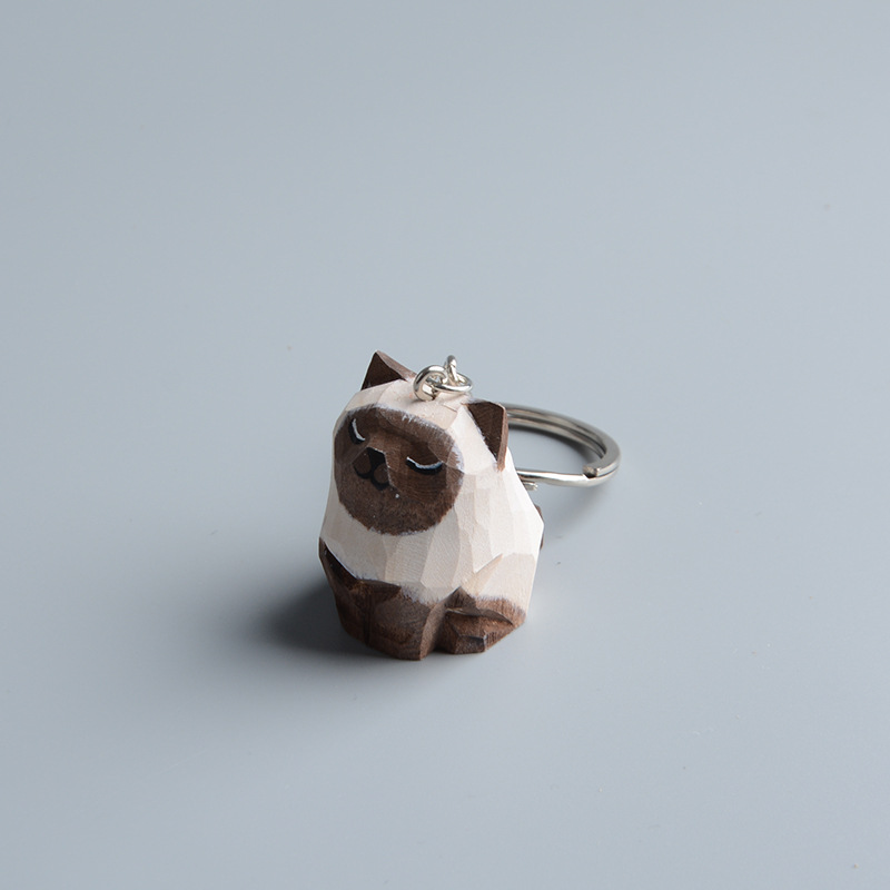 Creative Wooden Cat Trinkets Crafts Handmade Wood Carving — image 50