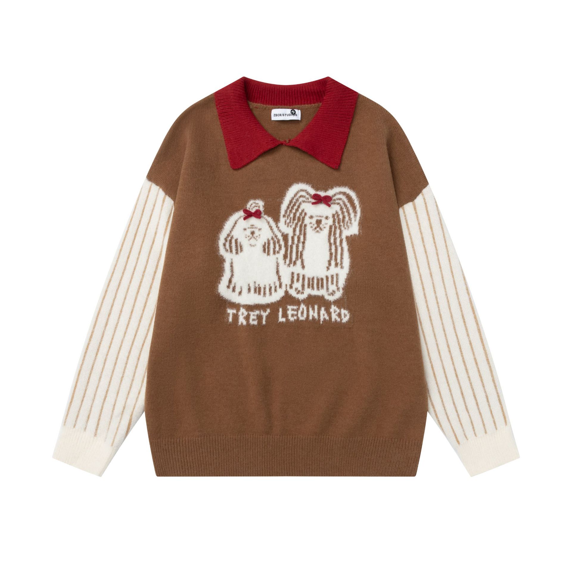 Collar cartoon puppy sweater — image 4