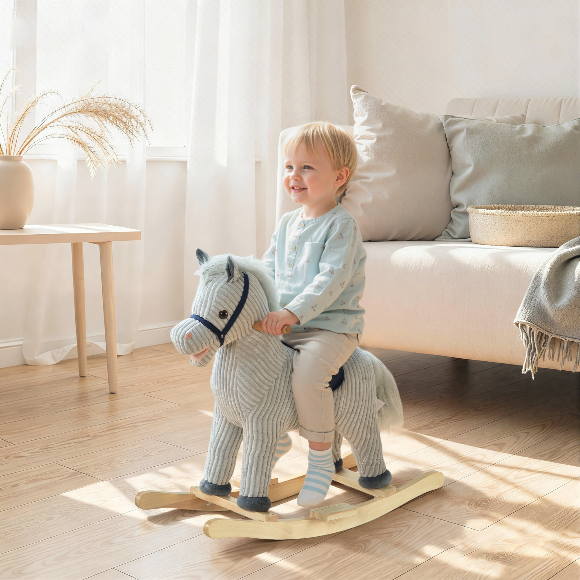 Caballo de Plush para Niños: Montura de Equino con Sonidos y Manijas — imagen 8