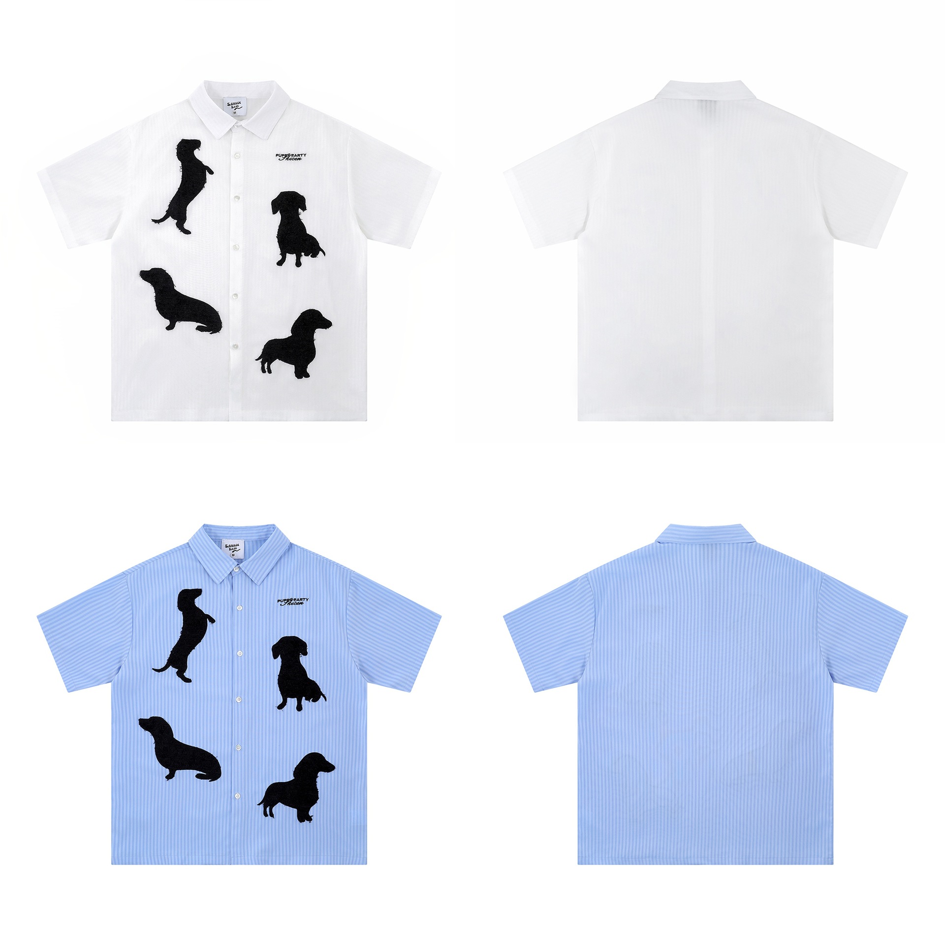 Posture dog print short sleeved shirt — image 6