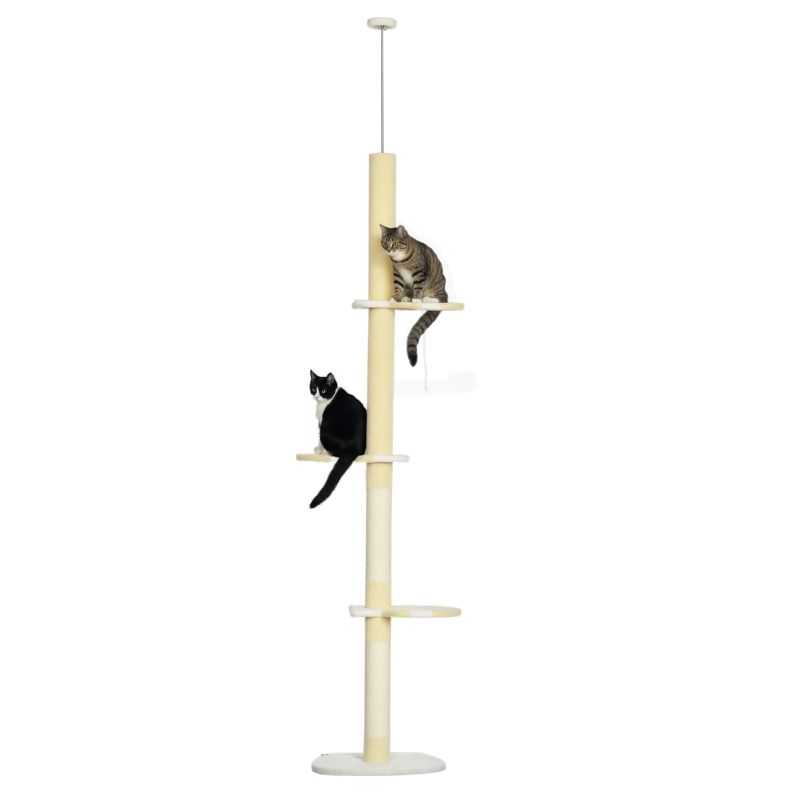 Árbol para Gatos de 4 Niveles del Piso al Techo, Altura Ajustable de 87 a 103 Pulgadas — imagen 3
