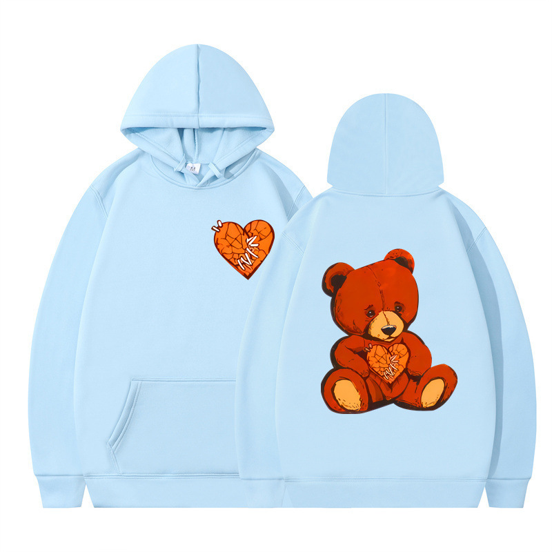 Style Teddy Print Long Sleeve Hooded Sweatshirt — image 19