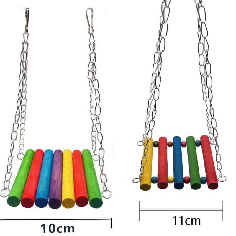 Columpio de pájaro colorido, escalera de nube, estación de escalada, palo de columpio, juguetes para masticar, juguetes de escalada para pájaros, accesorios para jaula de pájaros — imagen 4