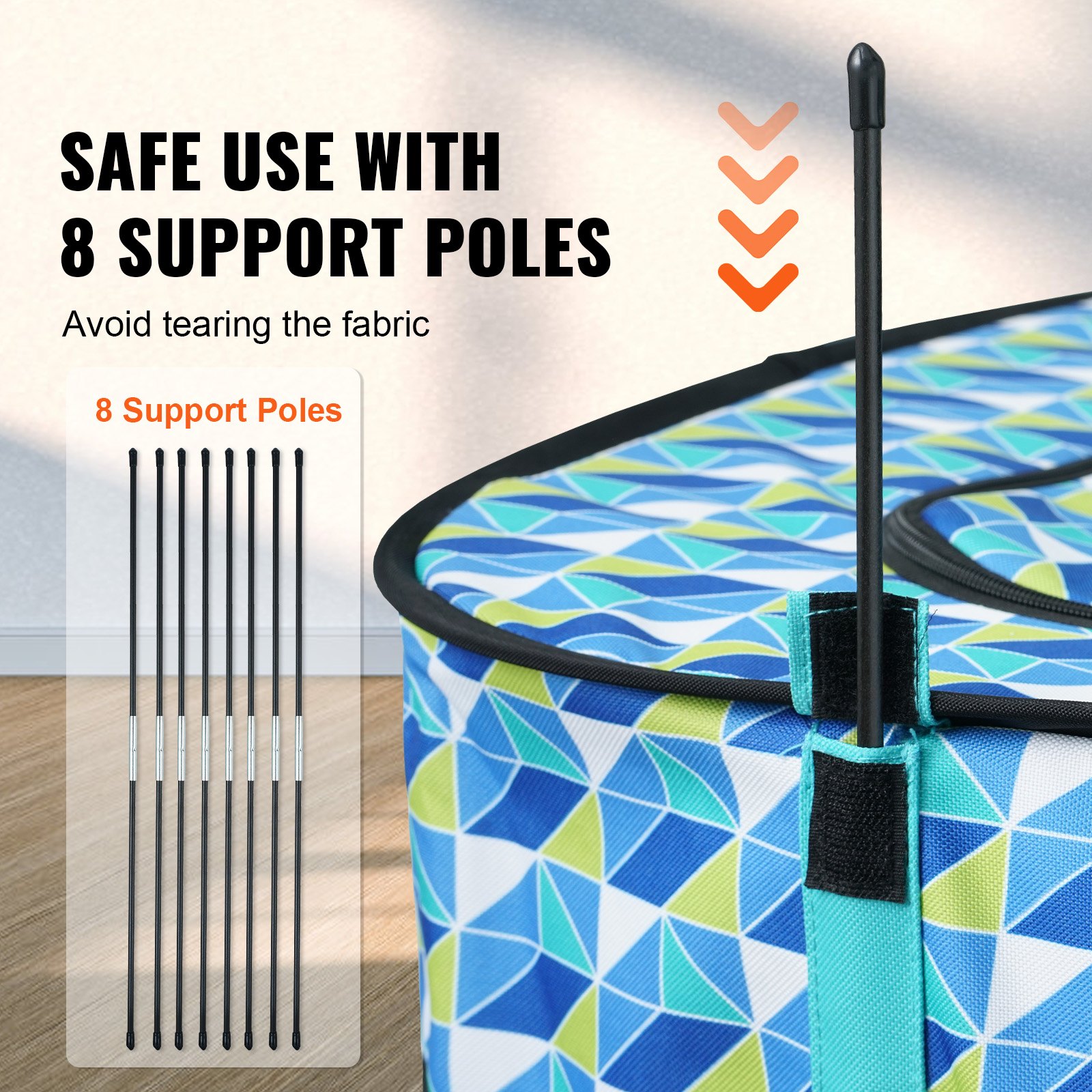 Jaula Portátil para Mascotas Plegable 81 cm x 61 cm x 56 cm - Cuna para Perros, Gatos y Animales Pequeños Impermeable con Tela de Algodón 600D — imagen 5