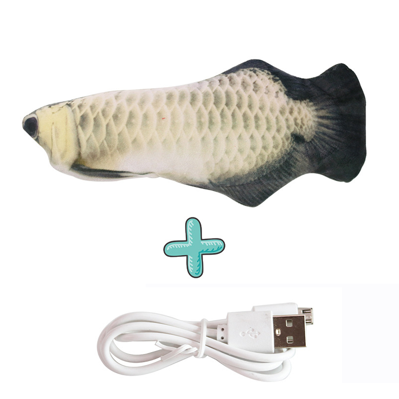 Cat USB Charger Toy Fish Interactive Electric floppy Fish Cat toy Realistic Pet Cats Chew Bite Toys Pet Supplies Cats dog toy — image 7