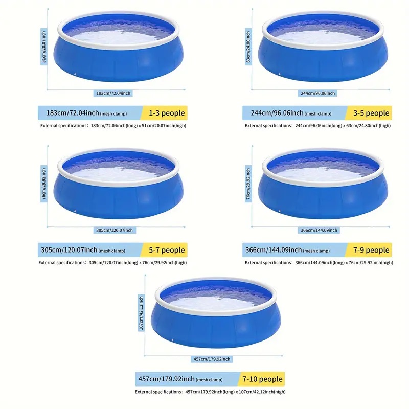 Piscina Inflable de Mariposa 366x76 - Piscina de Malla Enrollada de PVC Azul — imagen 4