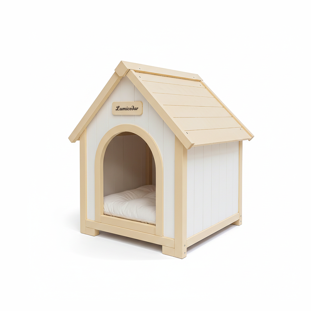 Casa de Perro Moderna en Madera para Interior con Almohadilla EVA – Casa de Animales de Ceder Solida para Pequeños Perros y Gatos — imagen 8