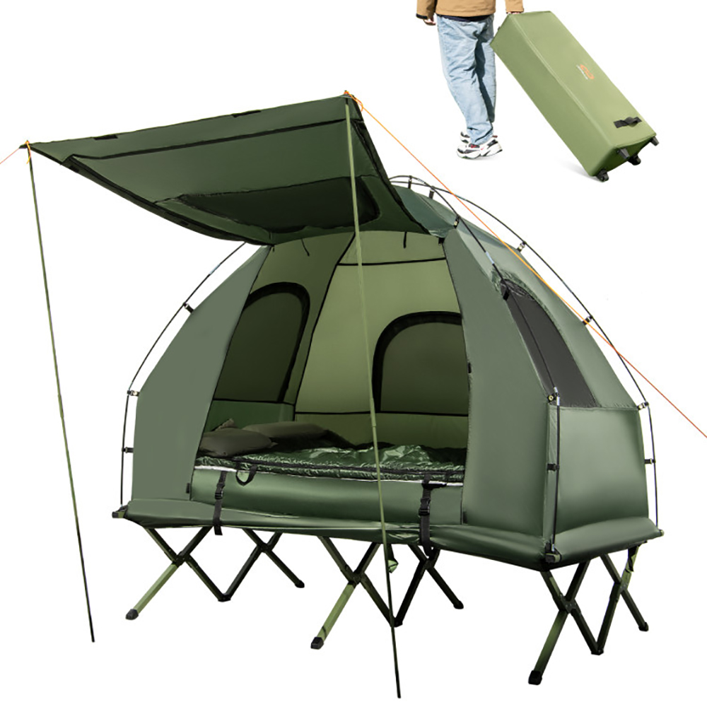 Tenda de Camping Portátil 5 en 1 con Camastro y Colchón Inflable para Acampar, Paseos y Actividades Al Aire Libre — imagen 3