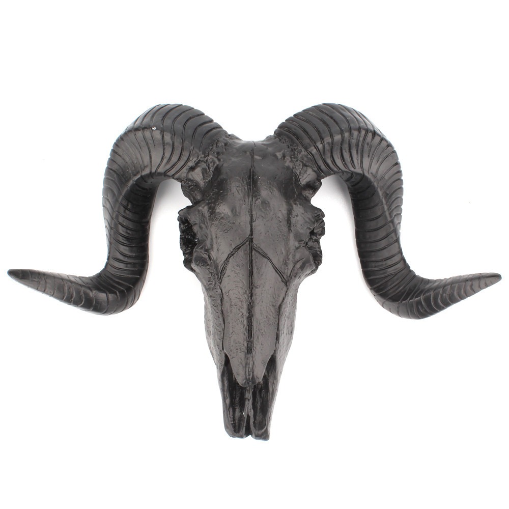 Simple black sheep horn wall hanging ornament — image 6