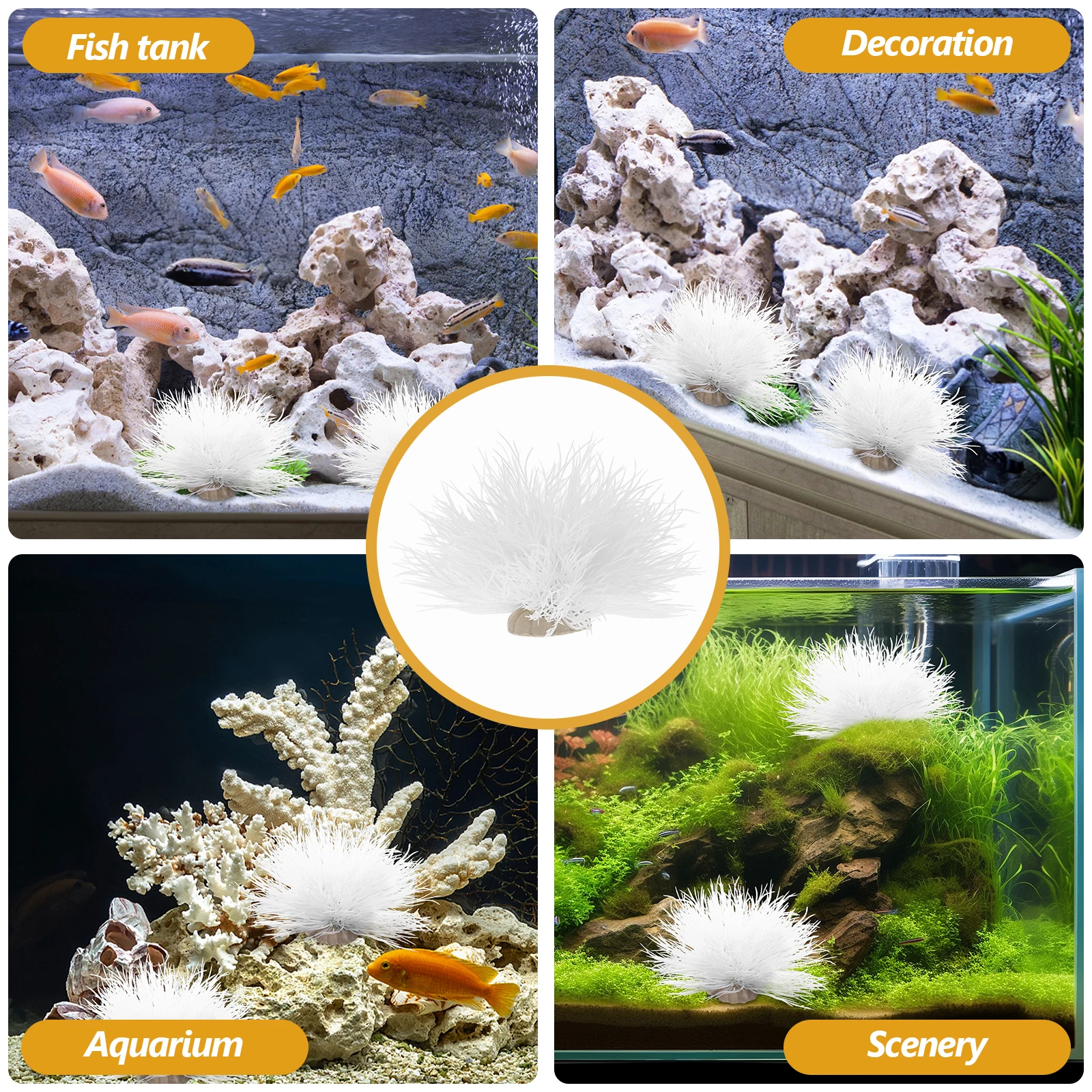 Plantas de Decoración Artificial para Acuario, Plantas Acuáticas de Plástico, Ornamentación de Paisajismo para Tanques de Peces, Plantas Submarinas, Accesorios para Acuario — imagen 6