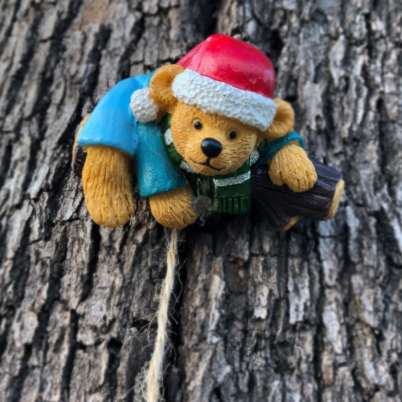 Christmas animal cartoon bear climbing rope decorations gifts outdoor pastoral courtyard crafts ornaments — image 4
