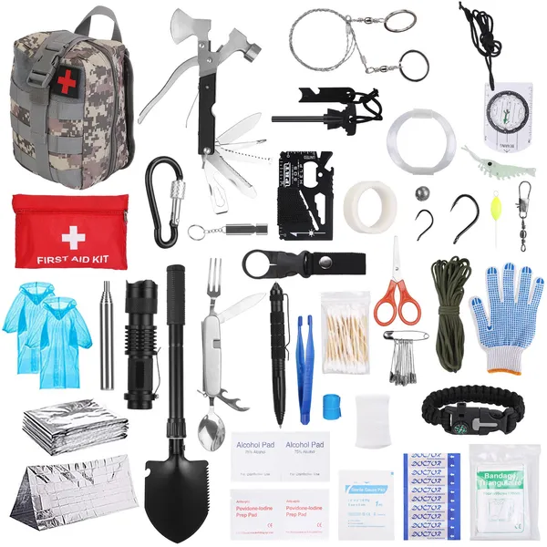 125Pcs Survival Kits Professional Emergency Survival Gear Tactical First Aid Kit Supplies For Outdoor Adventure Camping Hiking Hunting — image 1