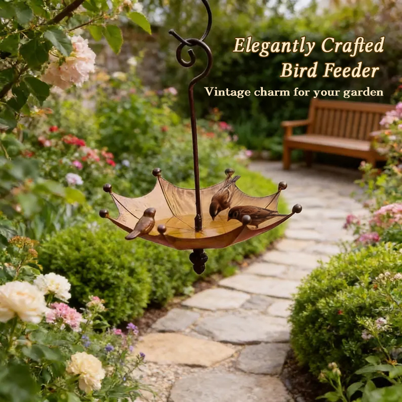 Umbrella Hanging Bird Feeder - Outdoor Iron Tray for Hummingbirds & Wild Birds (Garden & Yard) — image 7