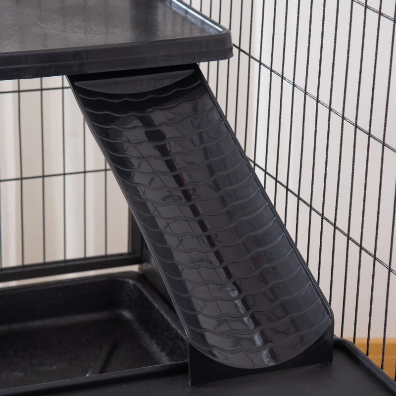 Small Animal Cage With Wheels, Pet Playpen For Rat, Syrian Hamster, Kitten, Ferrets, Chinchillas With Bottom Storage Shelf, Removable Tray, Ramp — image 12