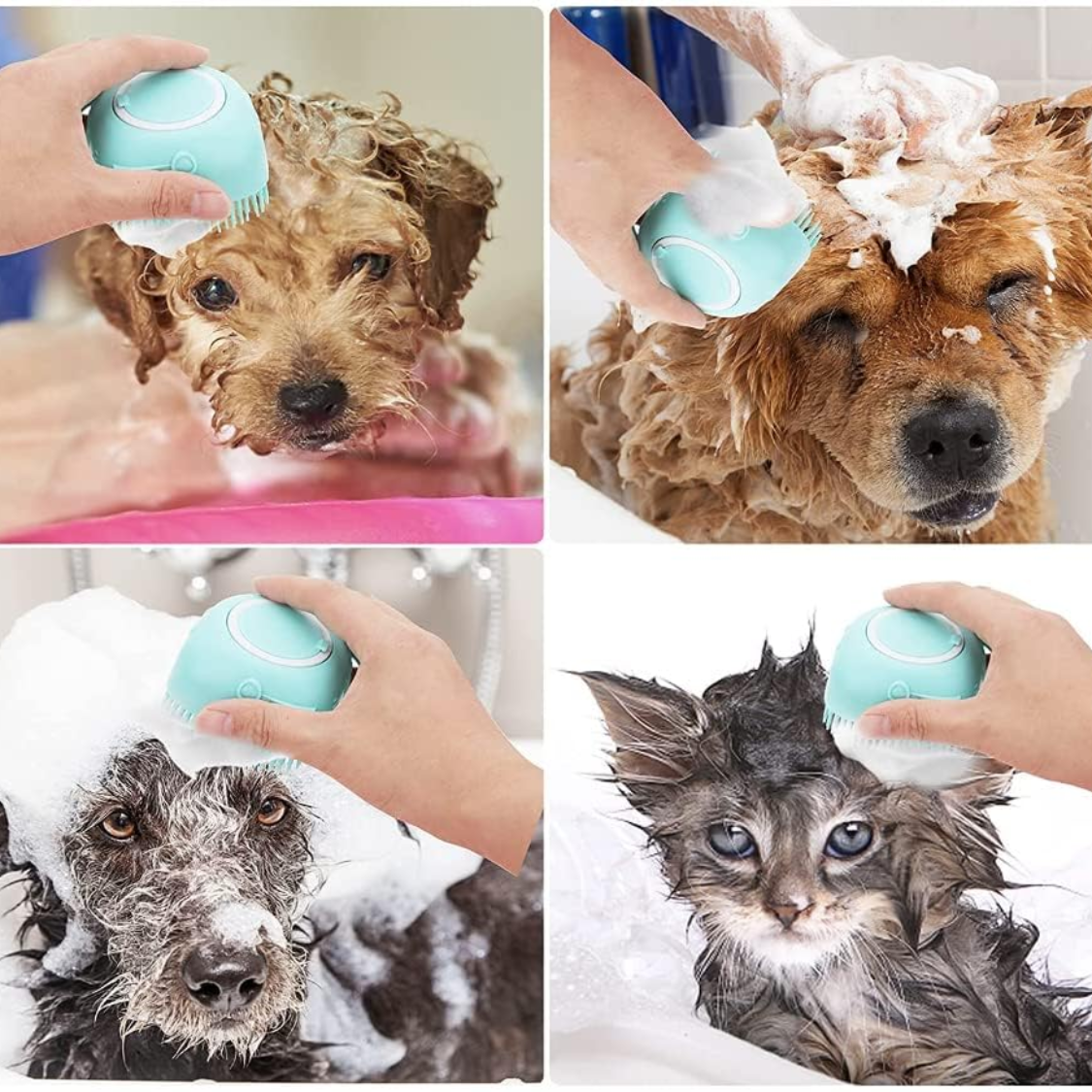 Peluizaje de baño para mascotas: cepillo suave para perros y gatos — imagen 7